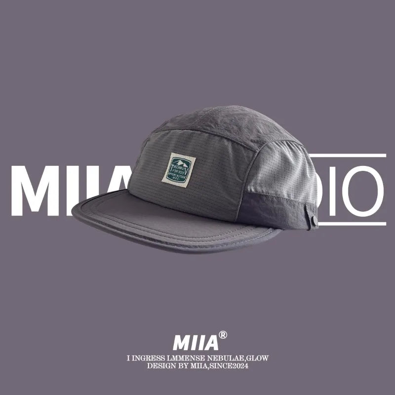 Japanese Retro 5panel Baseball Caps Men Women Summer Thin Breathable Sun Hat Fashion Patch Quickdry 4