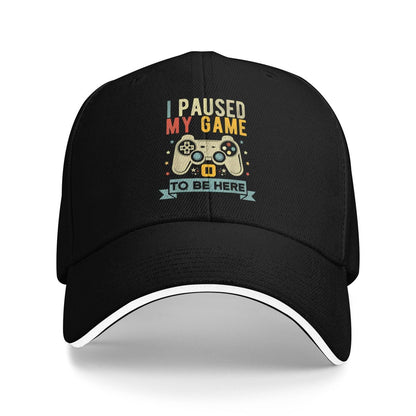I Paused My Game To Be Here 1 Hat, Men's Baseball Cap Summer Hat Sports Caps, Lightweight Stylish Outdoor Hat