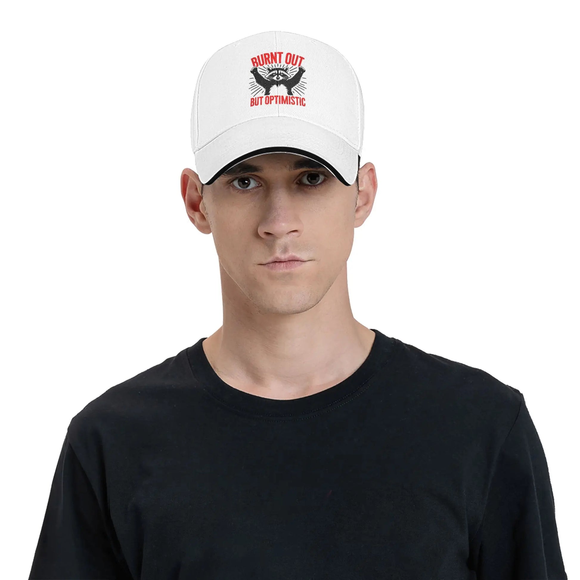Burnt Out But Optimistic Sun Baseball Cap, Custom DIY Trucker Hat Summer Men Women, Trendy Wholesale Running Cap