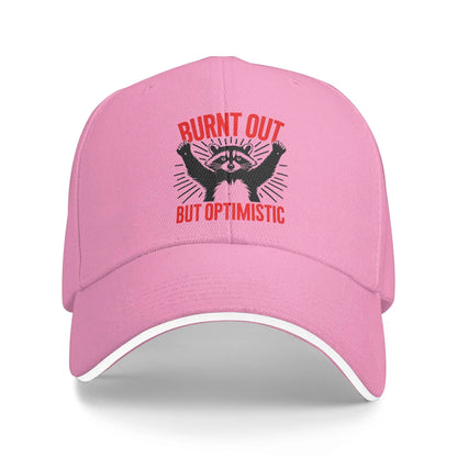 Burnt Out But Optimistic Sun Baseball Cap, Custom DIY Trucker Hat Summer Men Women, Trendy Wholesale Running Cap