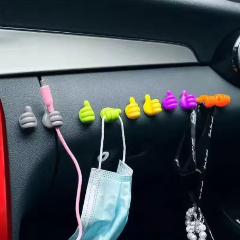 Self Adhesive Mini Hook Organizer, Hand Holder for Glasses, Cords, Power Cables & Charging Wires, Car, Wall Gadget