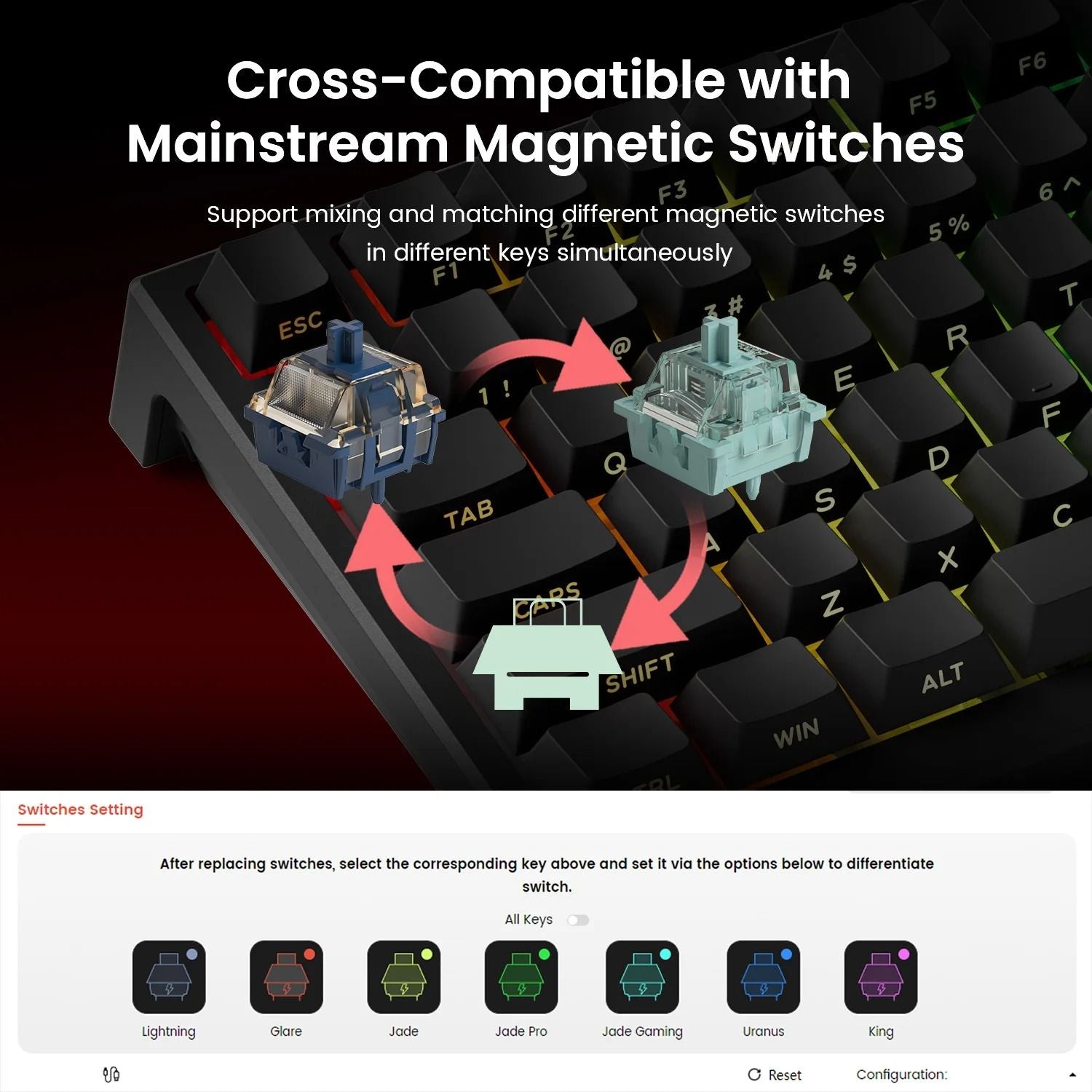 Wired Compact Gaming Keyboard With Magnetic Switches And RGB Lighting 3