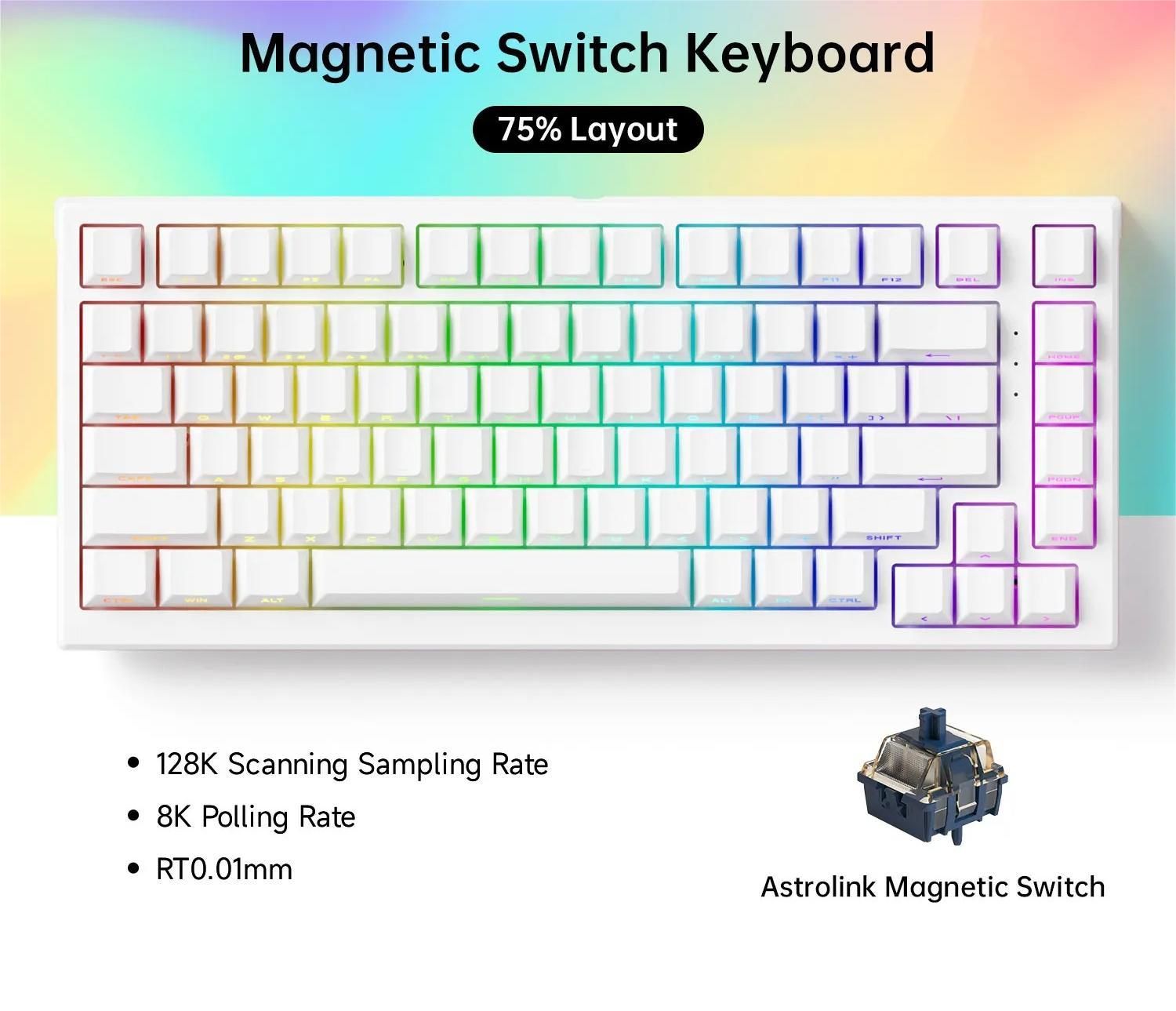 Wired Compact Gaming Keyboard With Magnetic Switches And RGB Lighting 7