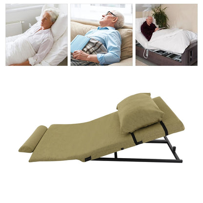 Electric Adjustable Lifting Backrest with Short Cushion and Headrest – Wired Remote Control Bed Support for Elderly Comf