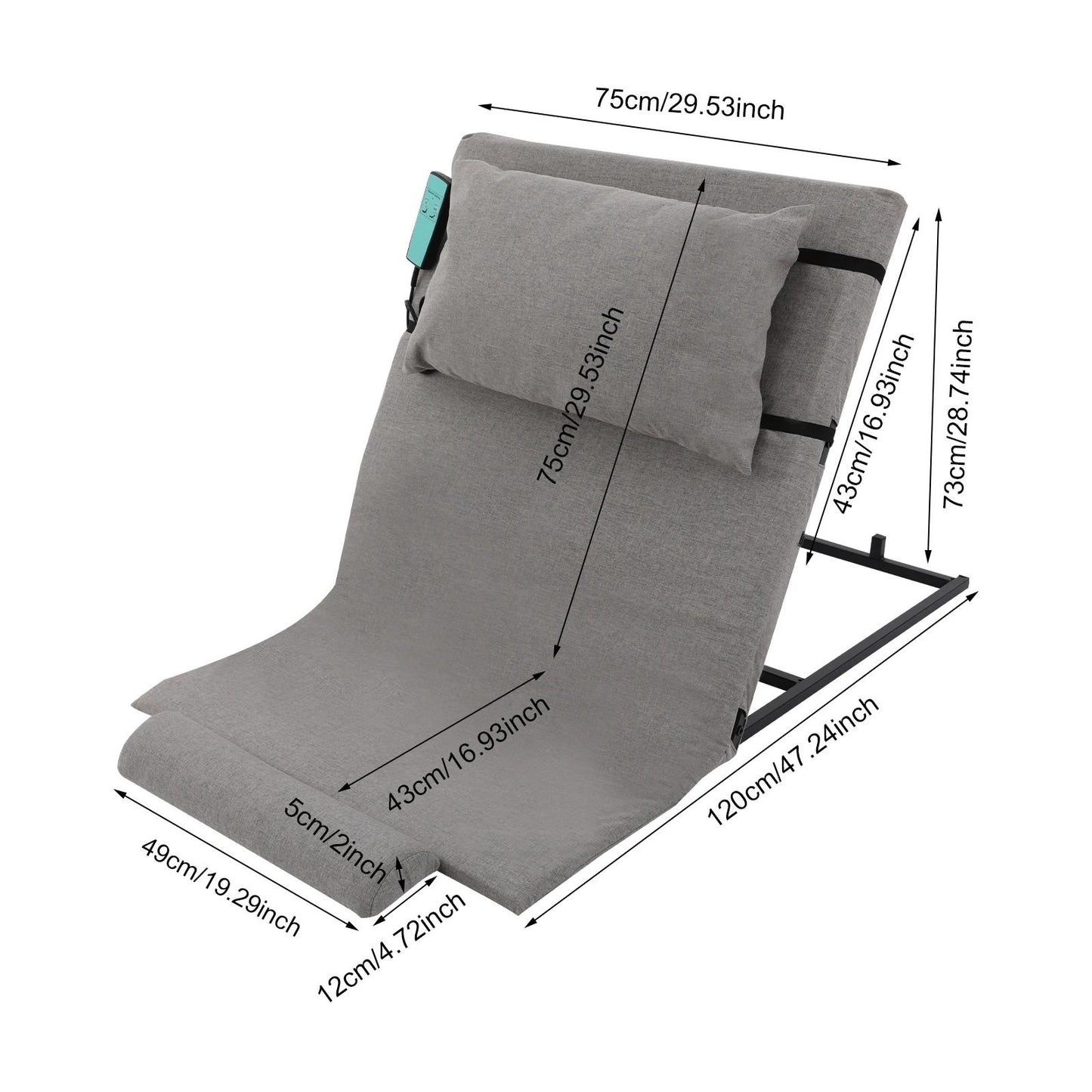 Electric Adjustable Lifting Backrest With Short Cushion And Headrest  Wired Remote Control Bed Supp 4