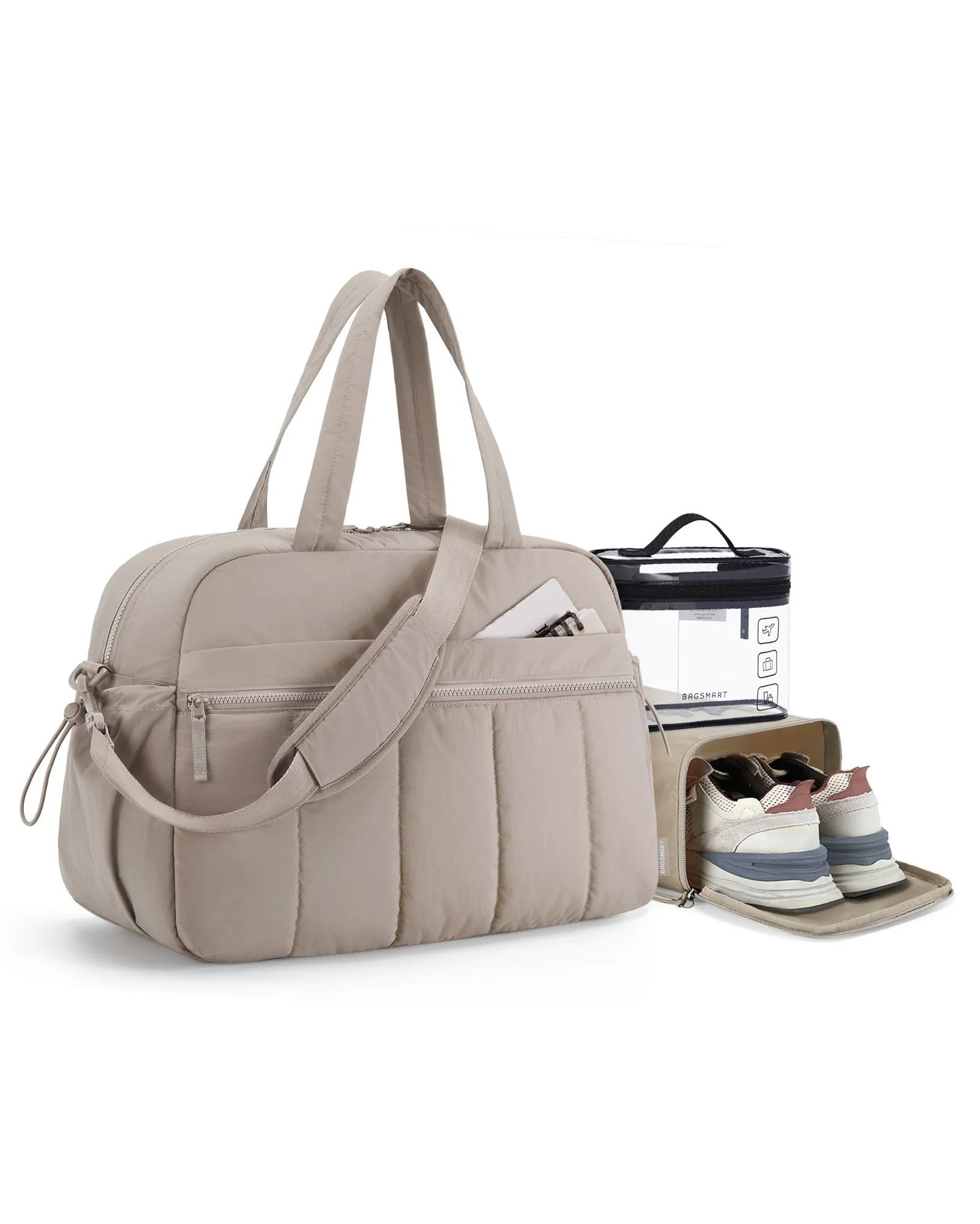 3Piece Lightweight Travel Duffel Bag Set With Shoe Bag And TSAApproved Toiletry Bag  Large Capacity 12