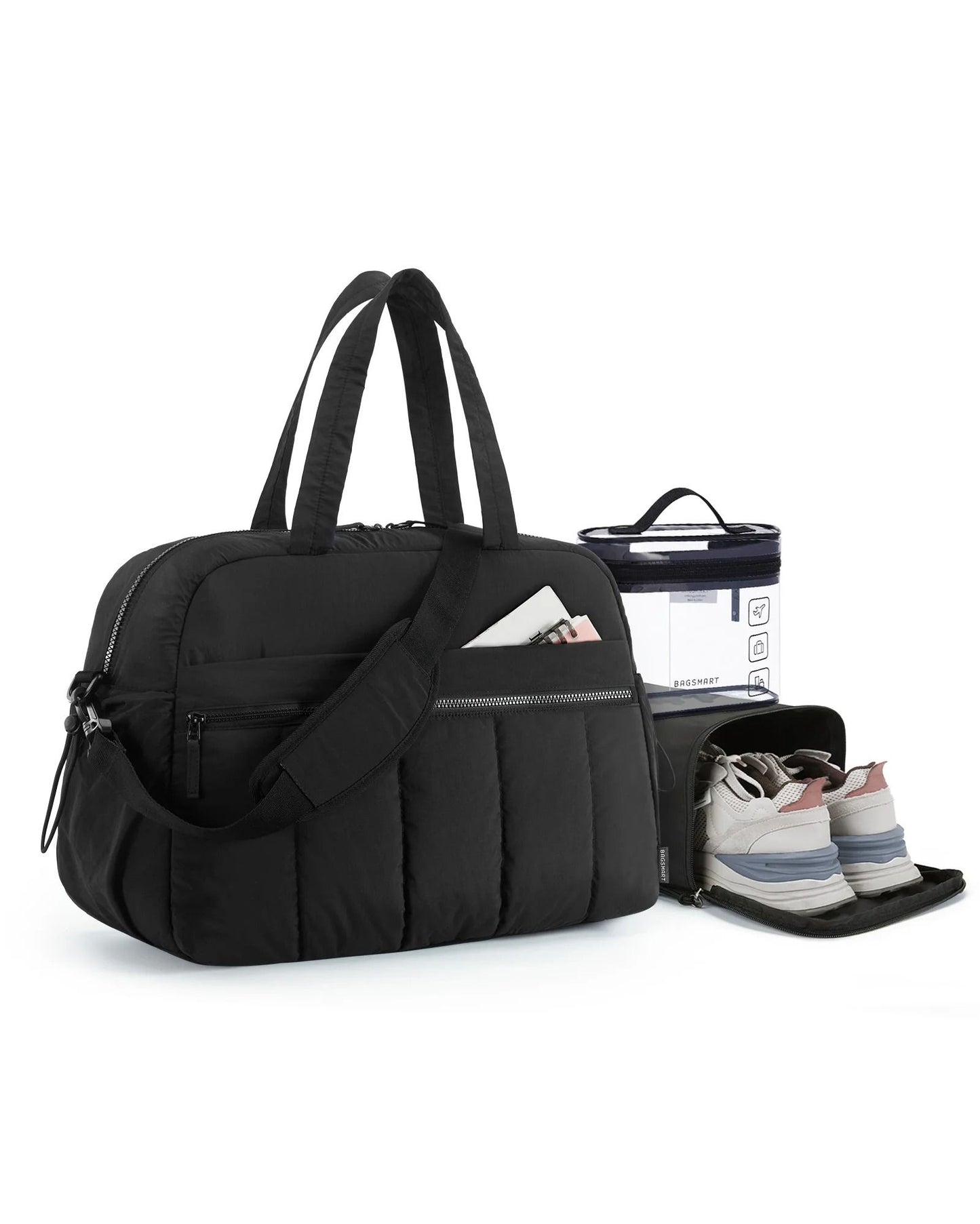 3Piece Lightweight Travel Duffel Bag Set With Shoe Bag And TSAApproved Toiletry Bag  Large Capacity 8