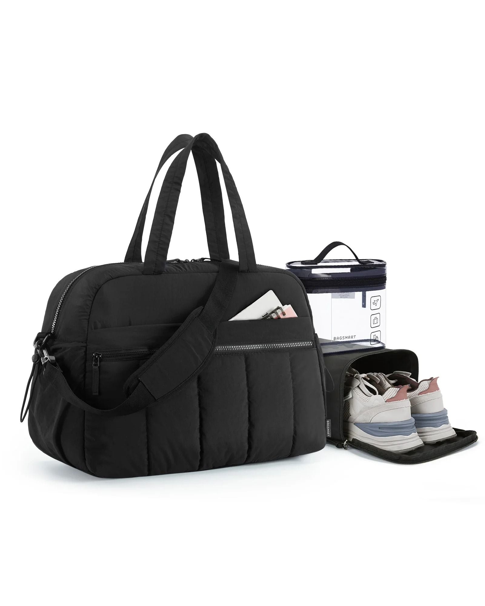 3Piece Lightweight Travel Duffel Bag Set With Shoe Bag And TSAApproved Toiletry Bag  Large Capacity 8