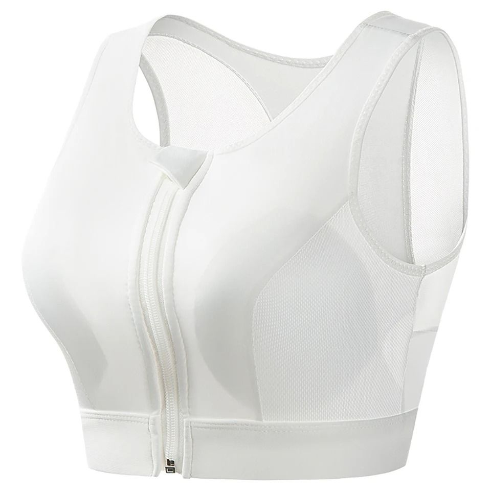 Plus Size Sports Bra For Women High Strength Shock Absorbing Zip Front Yoga Vest 6