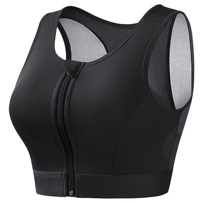 Plus Size Sports Bra For Women High Strength Shock Absorbing Zip Front Yoga Vest 8