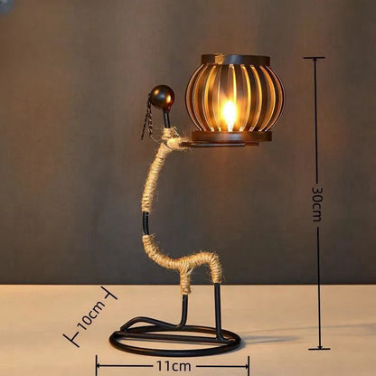 Nordic Metal Candlestick Abstract Character Sculpture Candle Holder Handmade Figurines Home Decorat 3