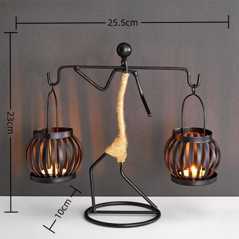 Nordic Metal Candlestick Abstract Character Sculpture Candle Holder Handmade Figurines Home Decorat 6