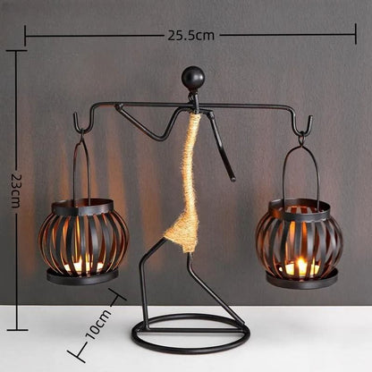 Nordic Metal Candlestick Abstract Character Sculpture Candle Holder Handmade Figurines Home Decorat 6