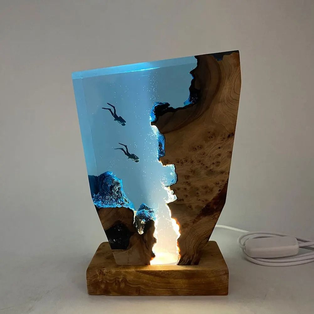 Seabed Exploration Diver Resin Table Light Deep Sea Diver Night Light For Bedroom Or Office 1