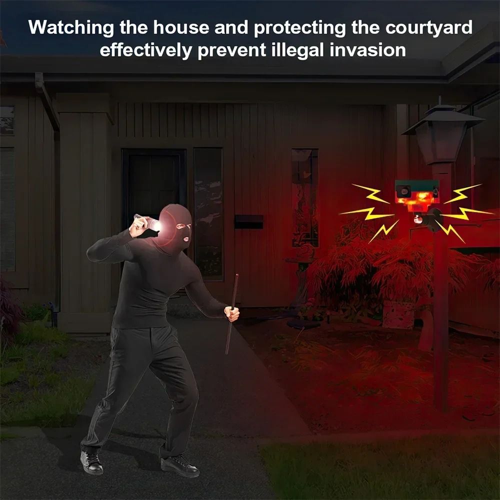 Solar Powered Motion Sensor Alarm For Outdoor Security And Animal Deterrence 2