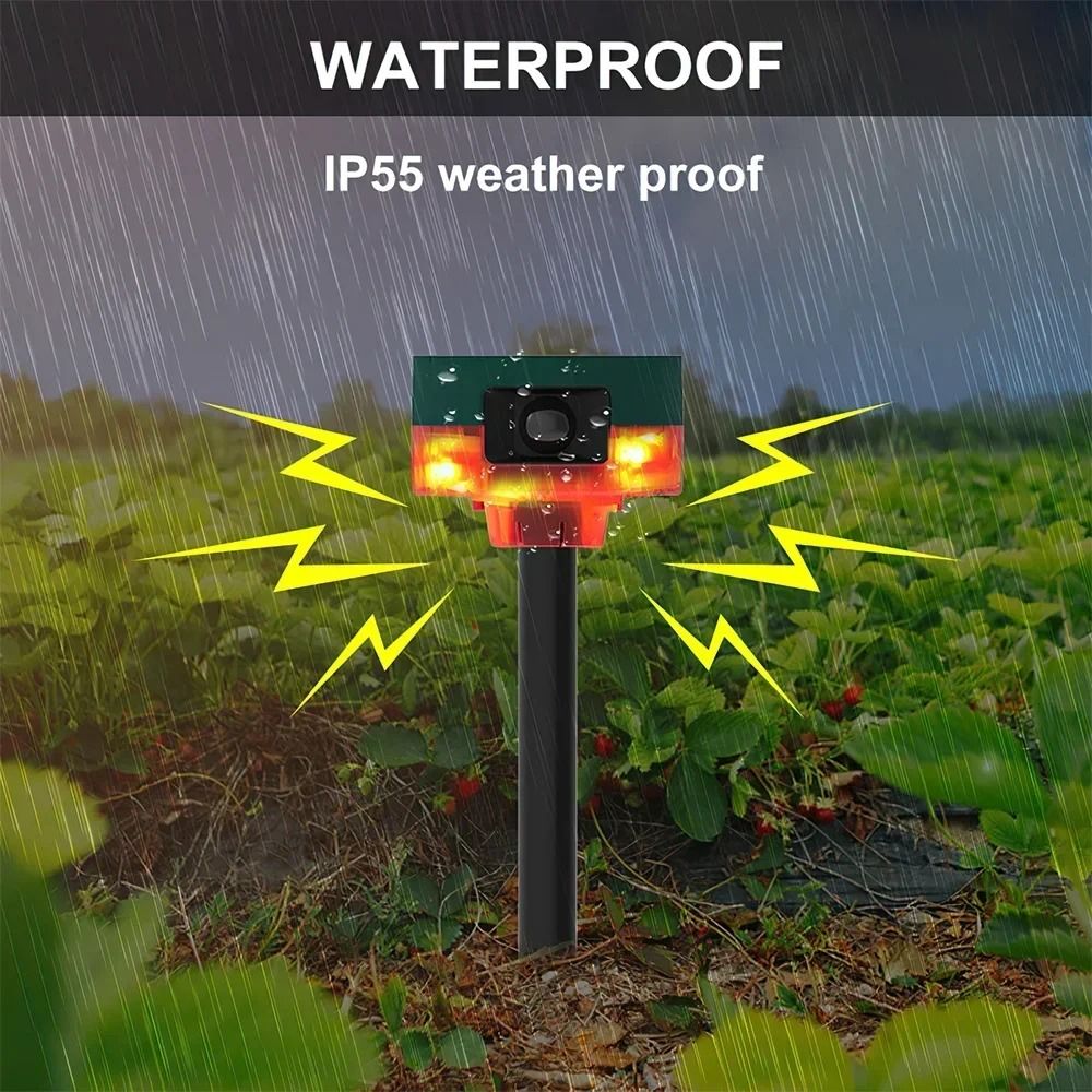 Solar Powered Motion Sensor Alarm For Outdoor Security And Animal Deterrence 3