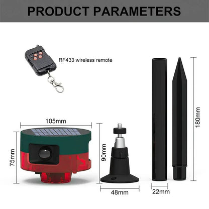 Solar Powered Motion Sensor Alarm For Outdoor Security And Animal Deterrence 4