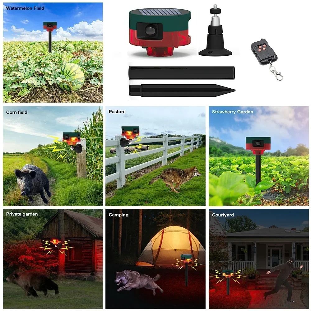 Solar Powered Motion Sensor Alarm For Outdoor Security And Animal Deterrence 5