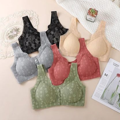 Seamless Front Open Vest Style Bra For Middle Aged And Elderly Women 4