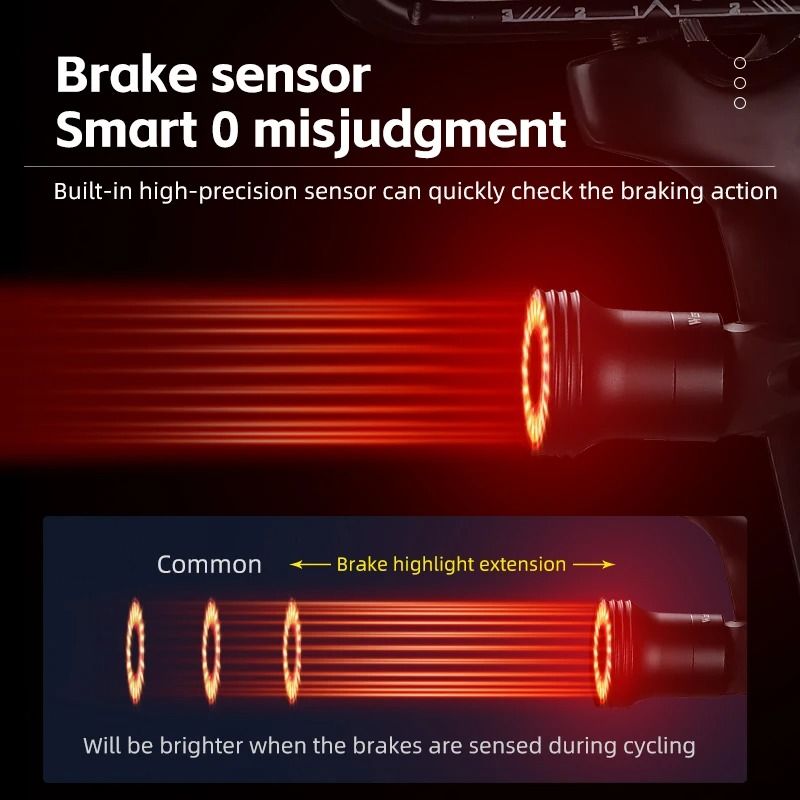 Solar Motion Activated Rear Bike Light for Outdoor Safety