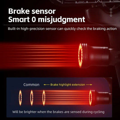 Solar Motion Activated Rear Bike Light for Outdoor Safety