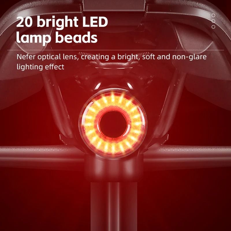 Solar Motion Activated Rear Bike Light For Outdoor Safety 1