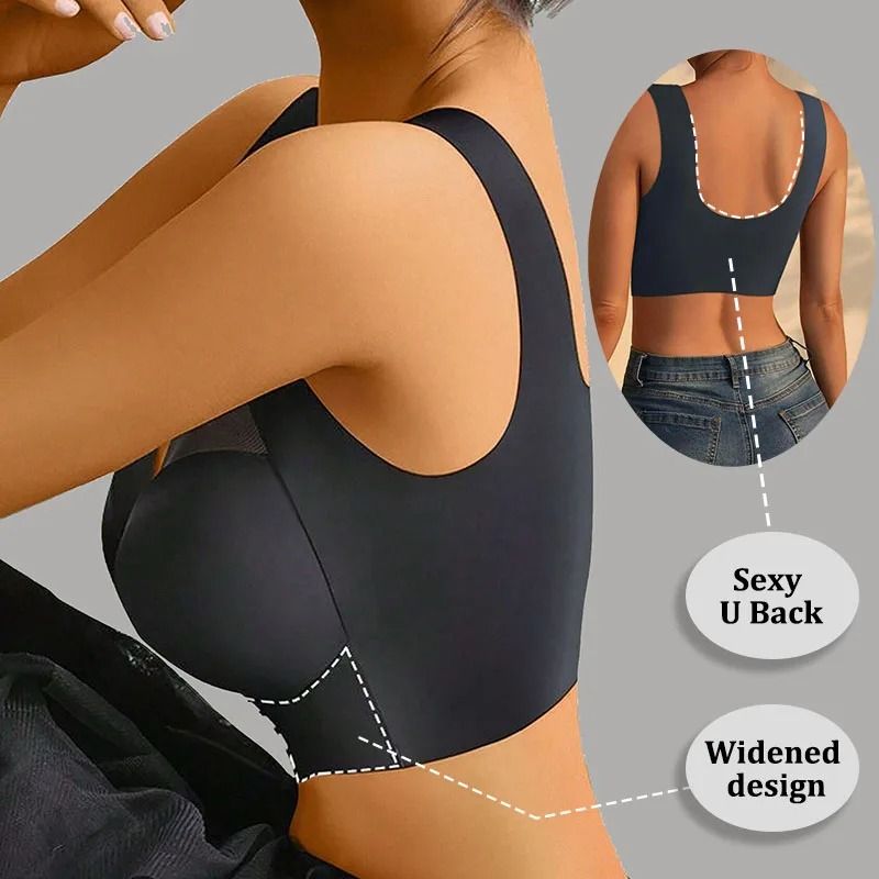 5PCS Women Sports Bras Full Cup Brassiere Female Sexy V Neck Lace Splicing Bralette Large Wireless  2