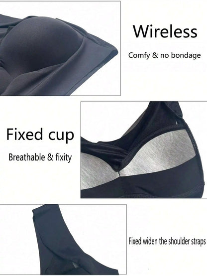 5PCS Women Sports Bras Full Cup Brassiere Female Sexy V Neck Lace Splicing Bralette Large Wireless  4