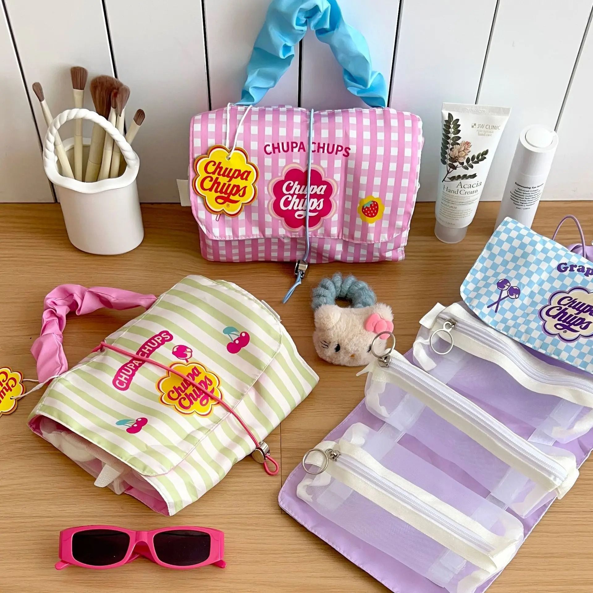 Detachable Makeup Bag Three In One Portable Folding Storage Handbag 2