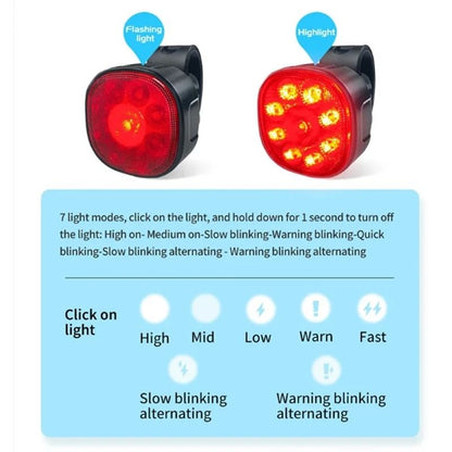 Rechargeable Front And Rear Bike Light Set With TypeC Charging 2