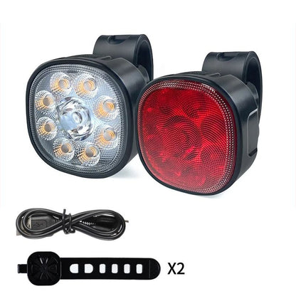 Rechargeable Front And Rear Bike Light Set With TypeC Charging 7