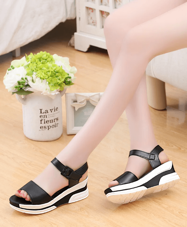 Everyday Soft Leather Gladiator Wedge Sandals 2