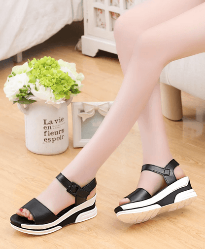 Everyday Soft Leather Gladiator Wedge Sandals 2