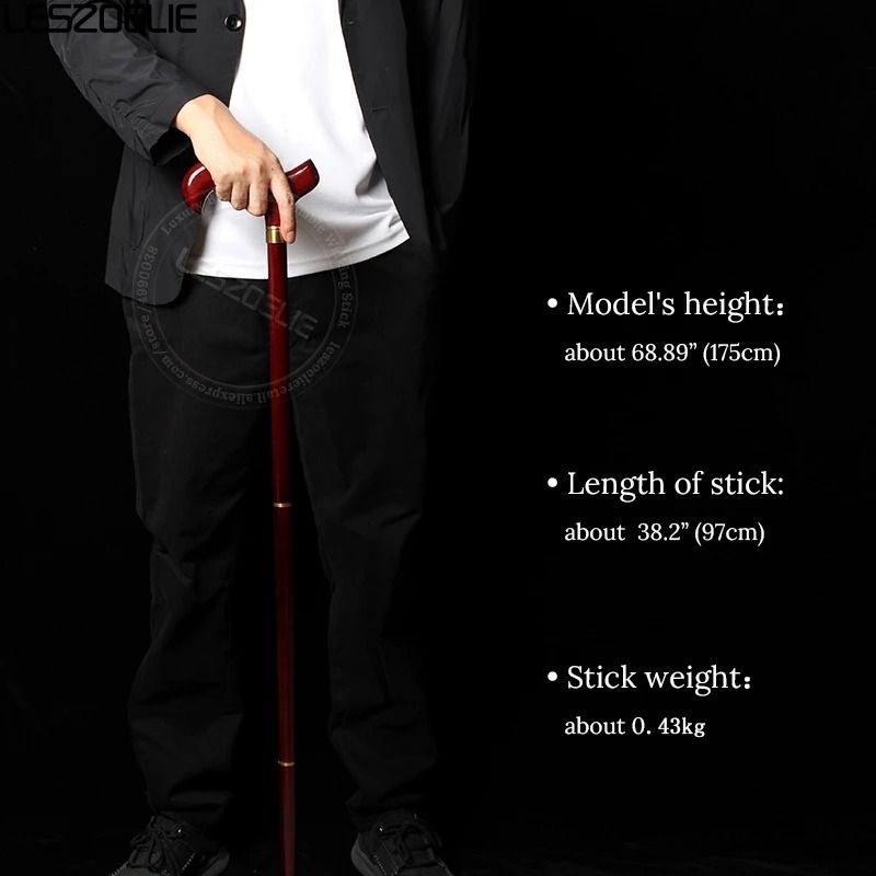 Elegant Detachable German Beech Walking Cane With Red Wooden Handle 5