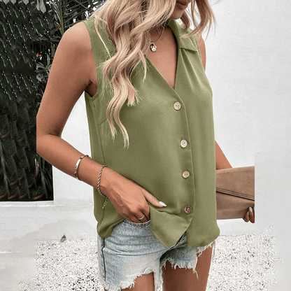 Everyday Chiffon Vest Blouse Lightweight Korean Tank Top