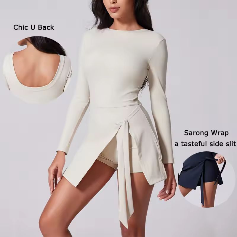 Everyday High Neck Tennis Dress With BuiltIn Shorts 1