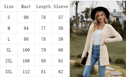 CozyFit V Neck Button Cardigan Soft Long Sleeve Ladies Casual Jacket 5