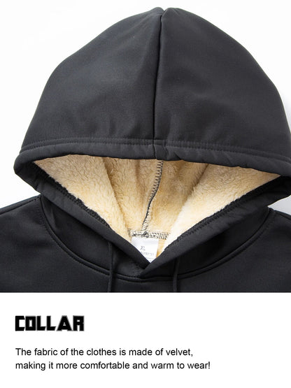 Mens Warm Lambswool Winter Hoodie Jacket Plus Sizes Casual Zip Up Long Sleeve 4