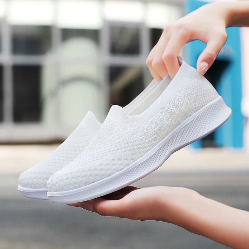 Womens Mesh Slip On Sneakers Breathable Lightweight Casual Outdoor Shoes 1