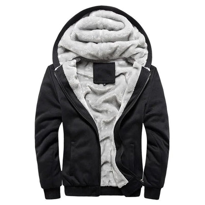 Mens Thick Warm Fleece Zipper Hoodie Jacket Plus Size Sportwear Coat