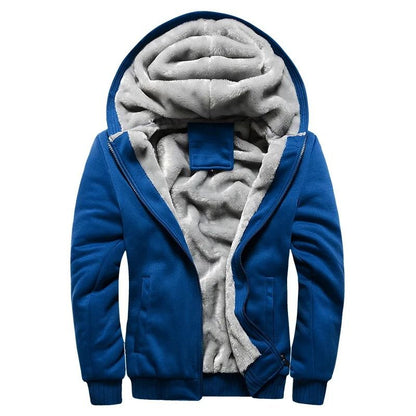 Mens Thick Warm Fleece Zipper Hoodie Jacket Plus Size Sportwear Coat 1