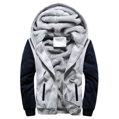 Mens Thick Warm Fleece Zipper Hoodie Jacket Plus Size Sportwear Coat 12