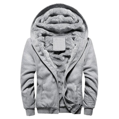 Mens Thick Warm Fleece Zipper Hoodie Jacket Plus Size Sportwear Coat 13