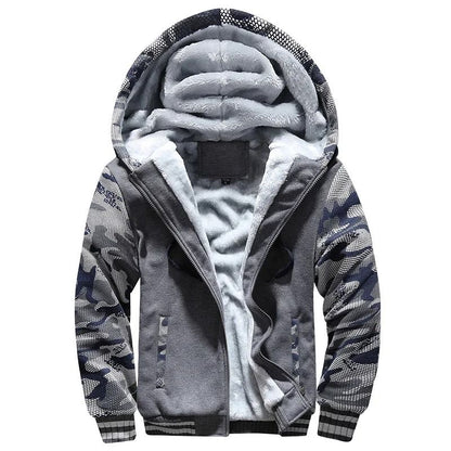 Mens Thick Warm Fleece Zipper Hoodie Jacket Plus Size Sportwear Coat 14