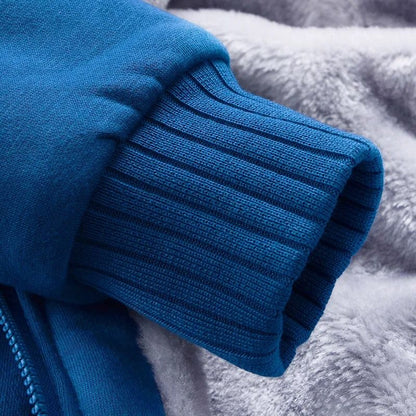 Mens Thick Warm Fleece Zipper Hoodie Jacket Plus Size Sportwear Coat 4