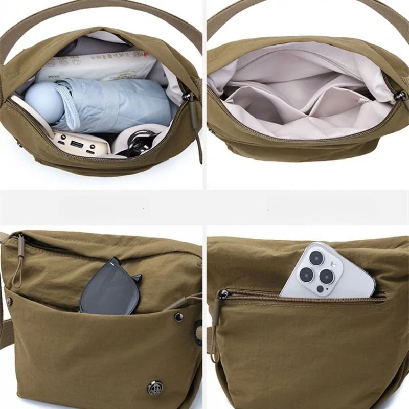 Ladies Fashion Nylon Messenger Bag Spacious Lightweight Daily Use 4