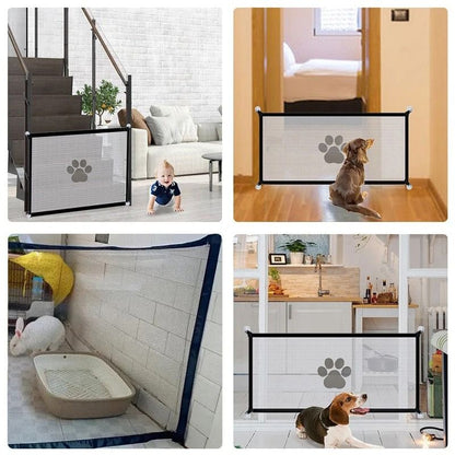 Portable Folding Mesh Pet Barrier For Dogs And Cats Breathable Safety Gate 4