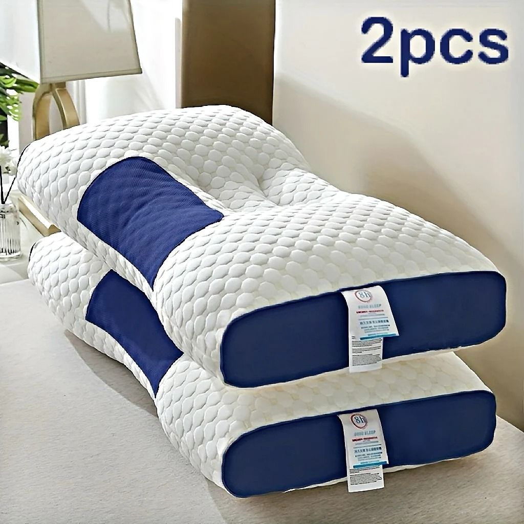 Knitted Neck Protection Sleep Pillow With Moisture Absorbing Core 8