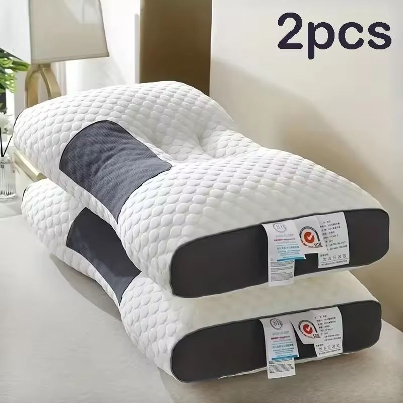 Knitted Neck Protection Sleep Pillow With Moisture Absorbing Core 12