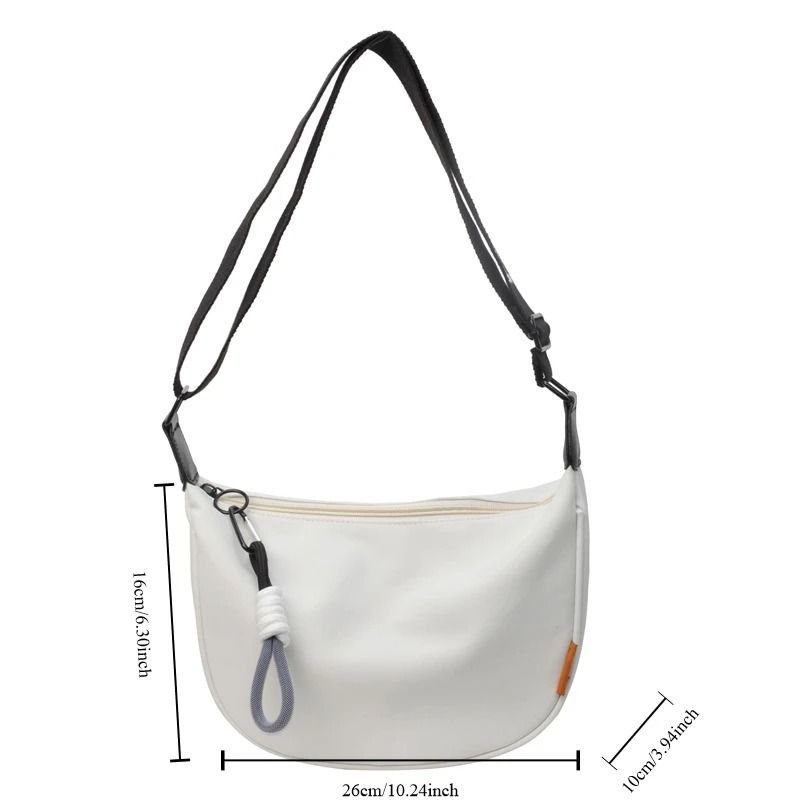 Women Dumpling Crossbody Bag With Wide Shoulder Strap And Zip Closure 6